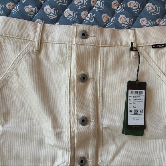 NWT G-STAR RAW Workwear Button Mini Skirt // Ecru // Size 30 - Picture 7 of 12